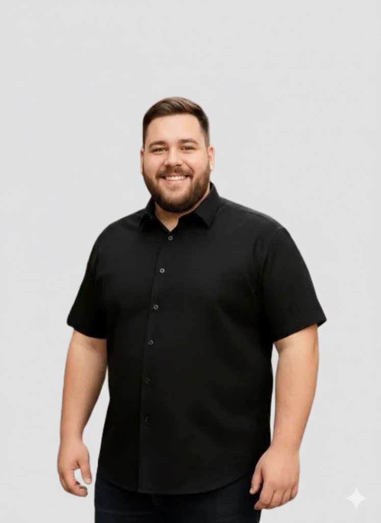 Camisa Social Manga Curta Plus